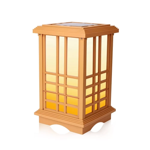 15.6" Solar Zen Led Outdoor Lantern Amber/white Light