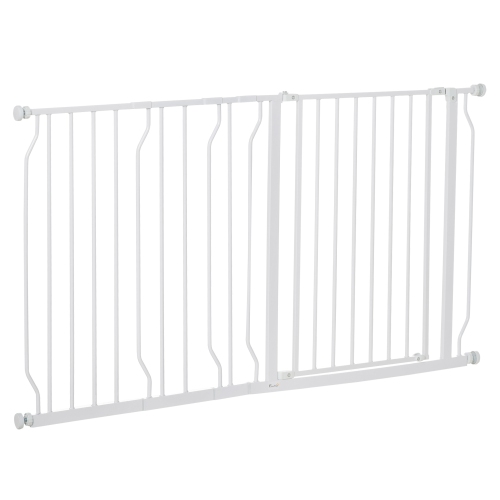 PawHut – très large barrière pour chiens de 30 à 57 po avec porte, double système de verrouillage, barrière facile à installer pour escaliers, corrid