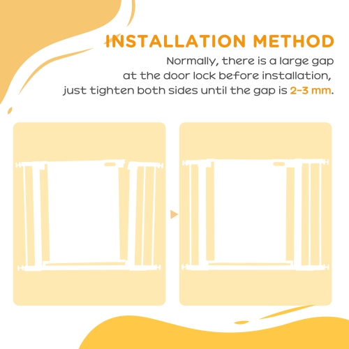 PawHut 29.5"-40.6" Metal Pet Gate, w/ Auto Closing Door, Double Locking, Dog Gate for Doorways, Stairs, Hallways, Indoor/Outdoor, Black