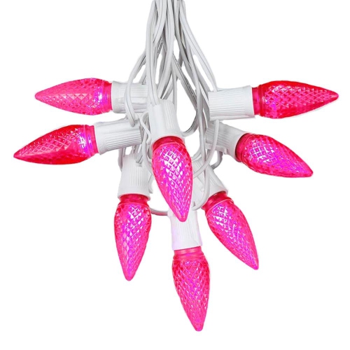 NOVELTY LIGHTS LLC  25 Foot C9 Led Outdoor Lighting Patio Christmas String Light Set Wire, 25 Bulbs In White