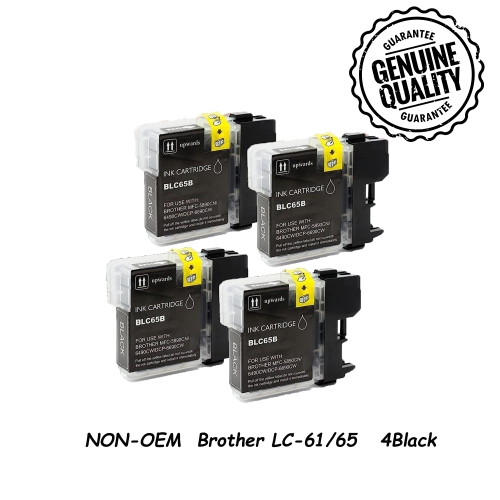 4 Black Replacement for Brother LC65XL lc-65 Ink Cartridge High Yield of LC61 Brother Ink LC-61 LC65 - Printer DCP-385C DCP-395CN DCP-585CW MFC-250C
