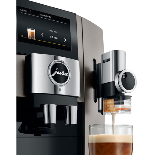 Jura J8 Automatic Espresso Machine with Frother & Coffee Grinder - Midnight Silver