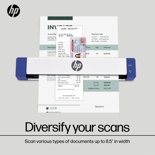 HP USB Document Scanner & Photo Scanner for 1-Sided Sheetfed Digital Scanning, White
