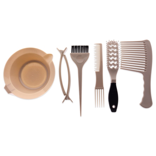 Trousse de teinture pour cheveux - Beige par Marianna pour unisexe - 7 bols à mélanger, pinces à cheveux, brosse de couleur, peigne, brosse, Peigne