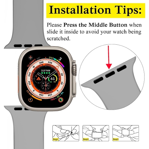 Bracelet en silicone à boucle Solo de XCRS pour Apple Watch 49&nbsp;mm et bracelet souple 42&nbsp;mm de 44&nbsp;mm de 45&nbsp;mm compatible avec les