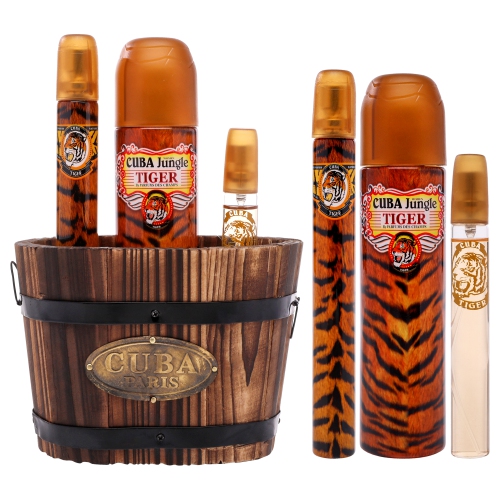 Cuba Jungle Tiger by Cuba for Women - 3 Pc Gift Set 3.3oz EDP Spray, 1.17oz EDP Spray, 0.5oz Cuba Young EDP Spray