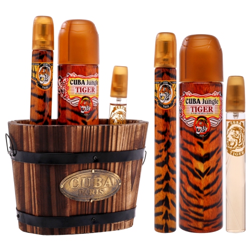 Cuba Jungle Tiger by Cuba for Women - 3 Pc Gift Set 3.3oz EDP Spray, 1.17oz EDP Spray, 0.5oz Cuba Young EDP Spray