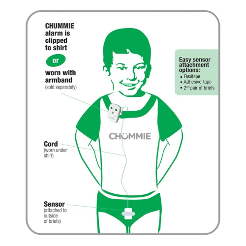 Chummie Premium Bedwetting Alarm for Deep Sleepers - Award Winning, Clinically Proven System with Loud Sounds, Bright Lights and Strong Vibrations,