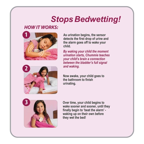 Chummie Premium Bedwetting Alarm for Deep Sleepers - Award Winning, Clinically Proven System with Loud Sounds, Bright Lights and Strong Vibrations,