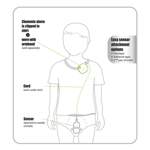 Alarme de mouillage de lit Chummie Elite pour enfants et sommeil profond système d'alarme de mouillage de lit primé avec sons forts et vibrations