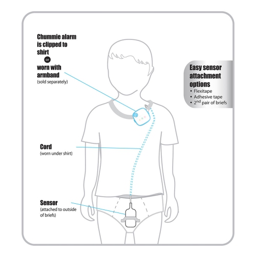 Alarme de mouillage de lit Chummie Elite pour enfants et sommeil profond système d'alarme de mouillage de lit primé avec sons forts et vibrations