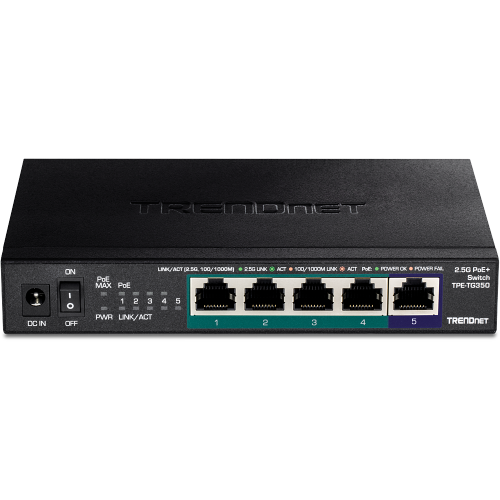 TRENDnet 5-Port Unmanaged 2.5G PoE+ Switch -