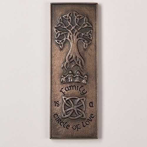 Plaque décorative murale Celtic « Family IS a Circle of Love » de couleur bronze antique de 9,5 po