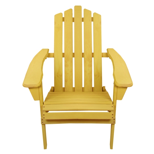 36" Yellow Classic Folding Wooden Adirondack Chair