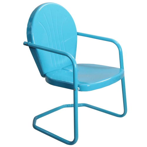 NORTHLIGHT  34-Inch Outdoor Retro Tulip Armchair, Turquoise In Blue GREAT CHAIR