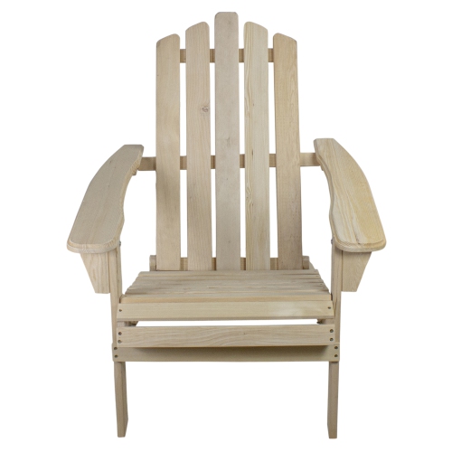 36" Natural Brown Classic Folding Wooden Adirondack Chair