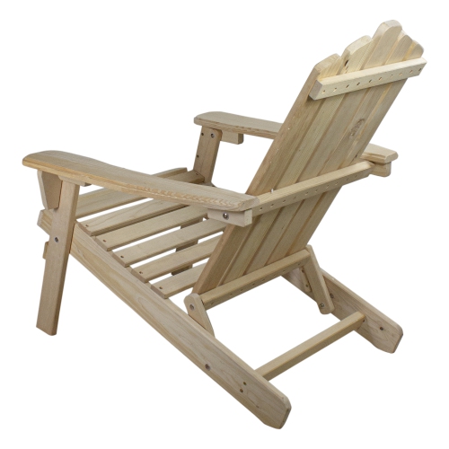 36" Natural Brown Classic Folding Wooden Adirondack Chair
