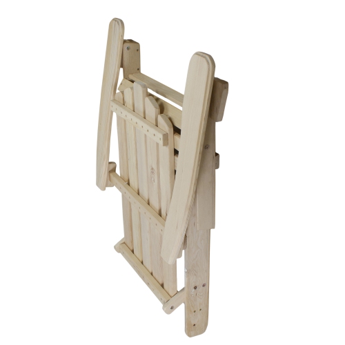 36" Natural Brown Classic Folding Wooden Adirondack Chair
