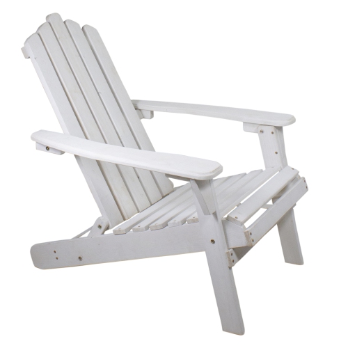 NORTHLIGHT  36" Classic Folding Wooden Adirondack Chair In White