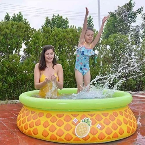 5' Inflatable Yellow and Green Pineapple Kiddie Swimming Pool