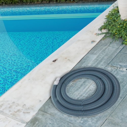 Blue Spiral Wound Vacuum Swimming Pool Hose with Swivel Cuff 18' x 1.25"