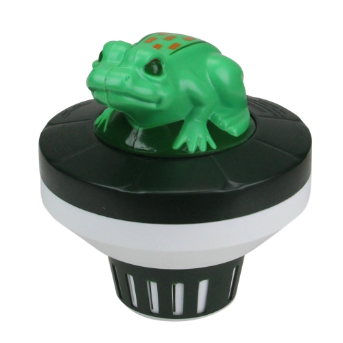 7.5-Inch Green and Black Frog Floating Swimming Pool Chlorine Dispenser