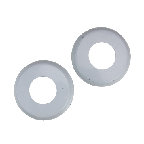 4.5" White Pool Escutcheon Round Handrails - Set of 2