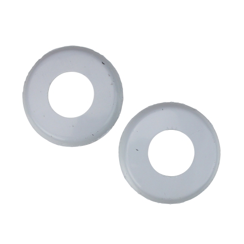 4.5" White Pool Escutcheon Round Handrails - Set of 2