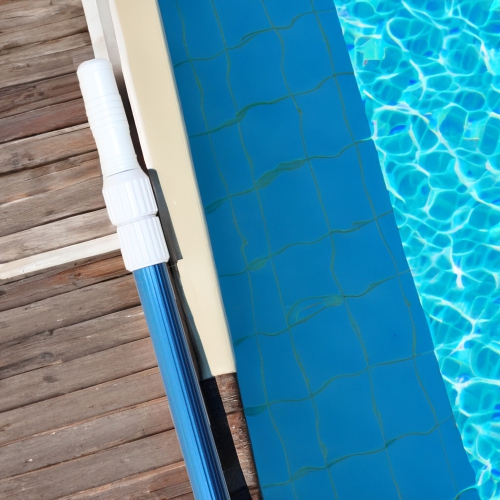 11.75' Blue and White Adjustable Telescopic Pole