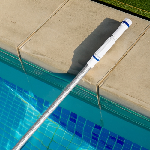 15.75' Adjustable Silver Corrugated Telescopic Pole for Vacuum Heads and Skimmers