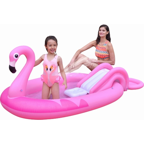 Piscine gonflable de 83 po avec flotteur rose et flamant