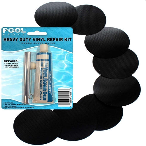 1 oz - Heavy Duty Black Vinyl Pool Patch Underwater Repair Kit