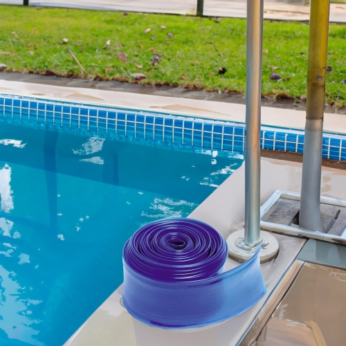 Blue Swimming Pool Filter Backwash Hose 25' x 1.5"