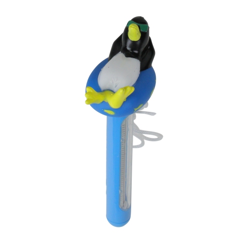 SWIM CENTRAL  8.5" And White Relaxing Penguin Floating Swimming Pool Thermometer With Cord In Blue