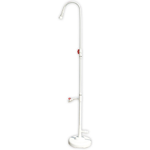 86-Inch White Standard Poolside Swimming Pool Shower with Foot Wash Spigot