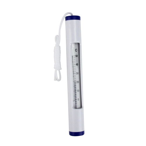6.75" White and Blue Round Swimming Pool Thermometer with Cord