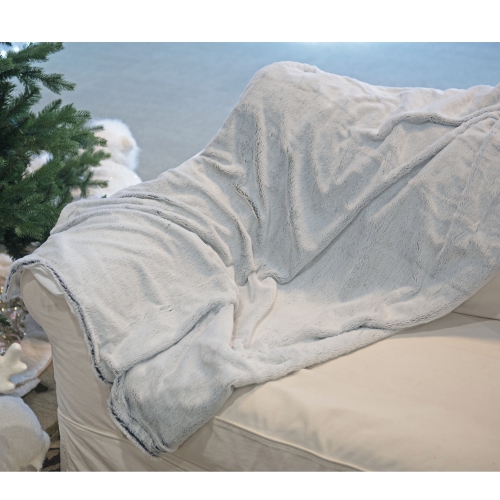 Ash Gray Plush Rectangular Throw Blanket 55" x 62"