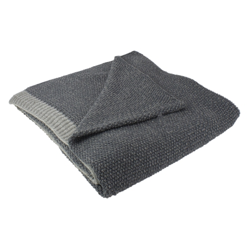 Gray Knit Rectangular Throw Blanket 50" x 60"