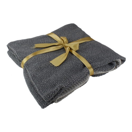 Gray Knit Rectangular Throw Blanket 50" x 60"