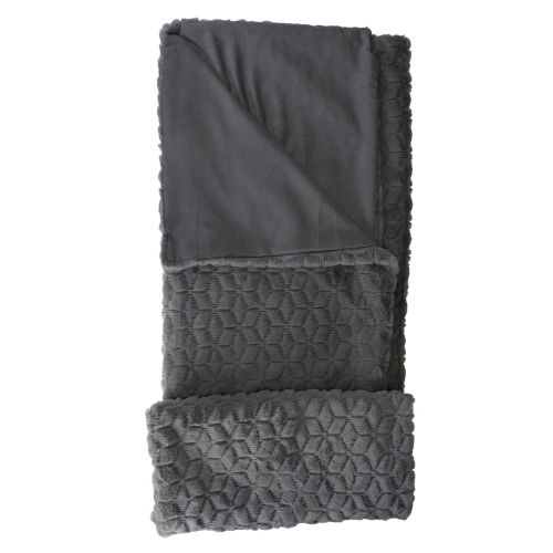 Dark Gray Ultra Plush Faux Fur Throw Blanket 55" x 63"