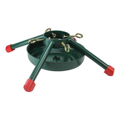 19" Green and Red Christmas Tree Stand for Real Trees