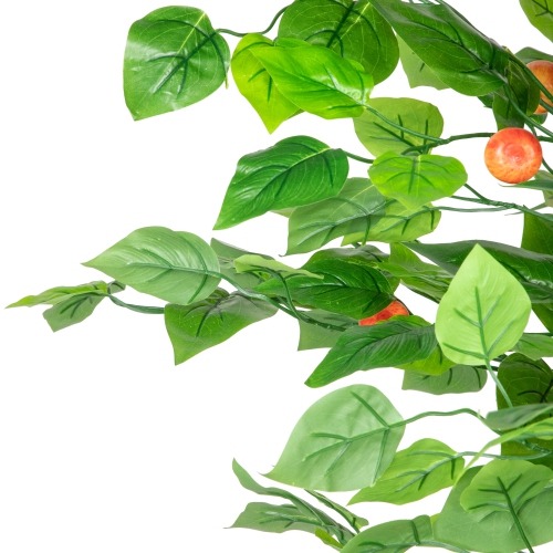 6.5' Large Artificial Apple Tree in Black Pot