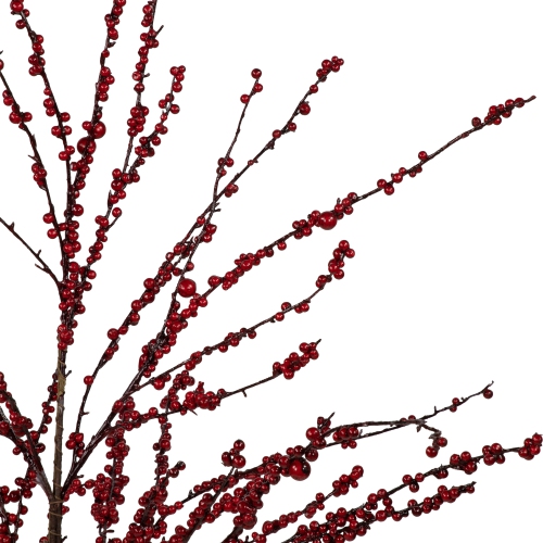 50" Artificial Red Berry Christmas Twig Tree with Square Stand, Unlit