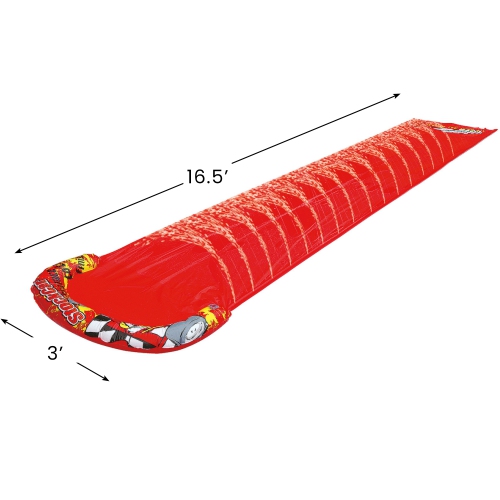 16.5' Red and Yellow Inflatable Race Car Water Slide