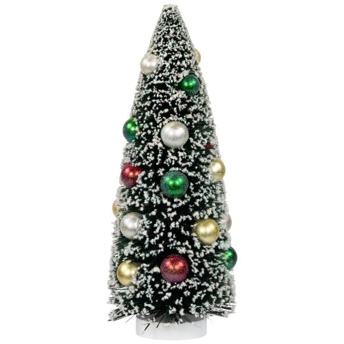 NORTHLIGHT  12" Frosted Sisal Pine Artificial Tree Christmas Tabletop Decor In Green