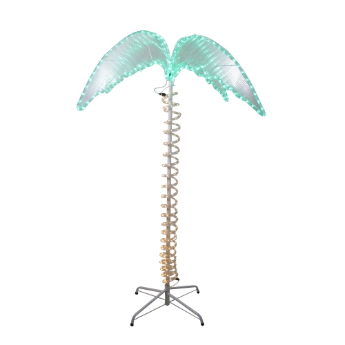 LED Rope Lighted Palm Tree Outdoor Decoration - 4.5' - Green and Clear Lights