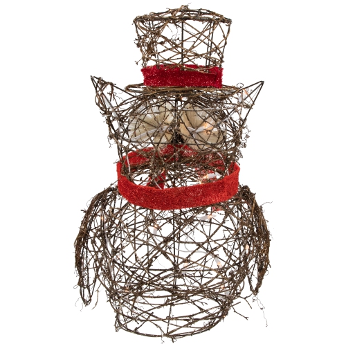 Lighted Glitter Rattan Owl Outdoor Christmas Decoration - 21" - Clear Lights
