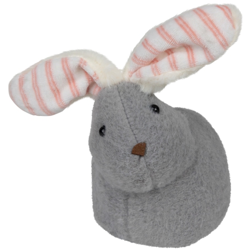 Plush Easter Bunny Rabbit with Striped Ears Spring Figure - 8"