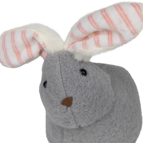 Plush Easter Bunny Rabbit with Striped Ears Spring Figure - 8"
