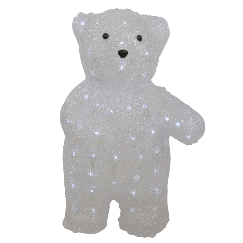 NORTHLIGHT  16.5" Lighted Commercial Grade Acrylic Polar Bear Christmas Display Decoration